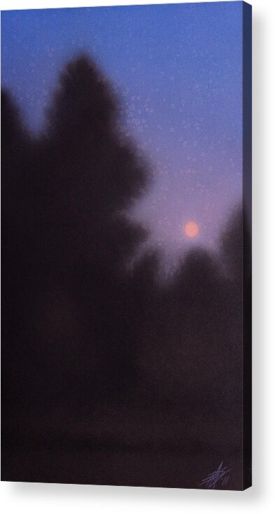 Moon Acrylic Print featuring the painting August Moon #2 by Robin Street-Morris