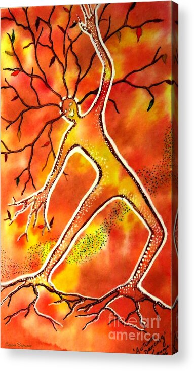 Autumn Acrylic Print featuring the painting Autumn Dancing by Leanne Seymour
