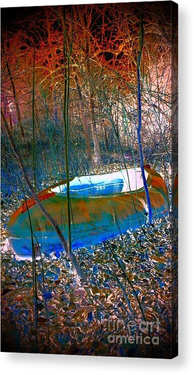 Boat Acrylic Print featuring the photograph Boat in the Woods by Karen Newell