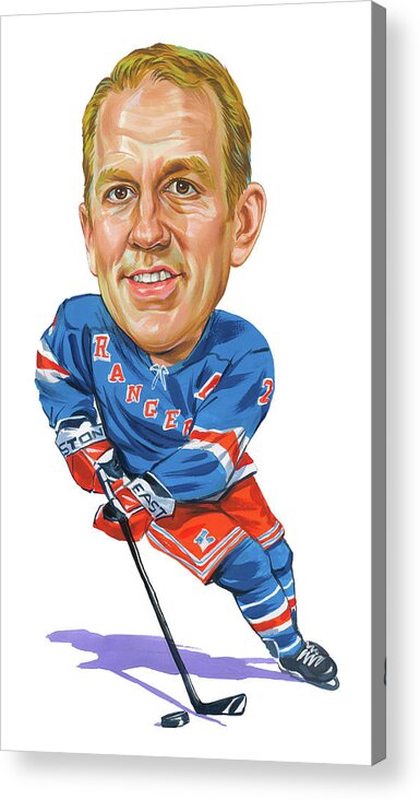 Brian Leetch Acrylic Print featuring the painting Brian Leetch by Art 