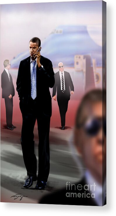 President Acrylic Print featuring the painting Calling In Hit Markers-Smooth Operator 1 by Reggie Duffie