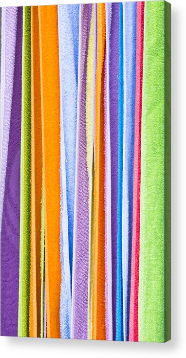 Absorbent Acrylic Print featuring the photograph Colorful towels by Tom Gowanlock
