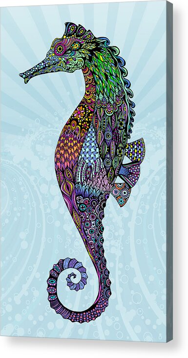 Seahorse Acrylic Print featuring the digital art Electric Gentleman Seahorse by Tammy Wetzel