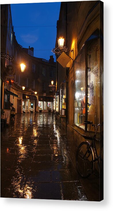 Night Street Of Cambridge Acrylic Print featuring the photograph Evening after the rain by Elena Perelman