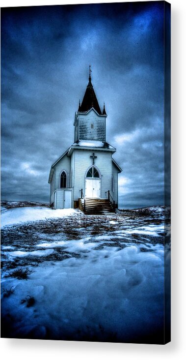 North Dakota Photographs Acrylic Print featuring the photograph God it's Cold by Kevin Bone
