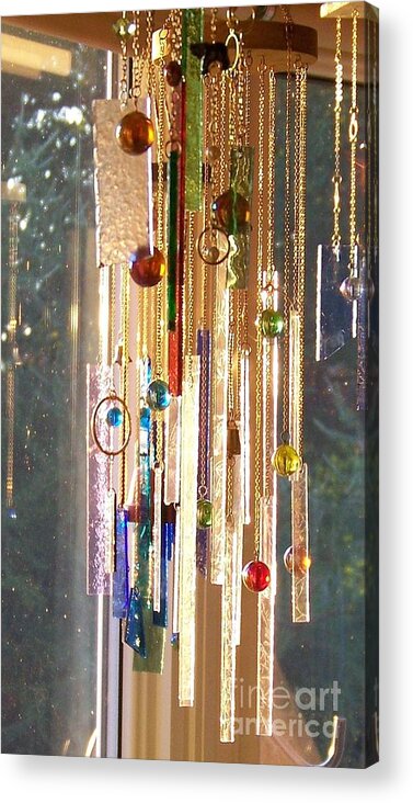 Stained Glass Acrylic Print featuring the glass art Good Morning Sunshine - Sun Catcher by Jackie Mueller-Jones
