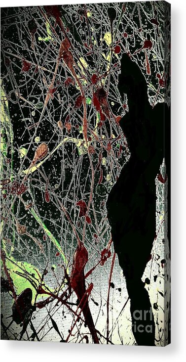 Crazy World Acrylic Print featuring the painting Her Crazy World by Jacqueline McReynolds