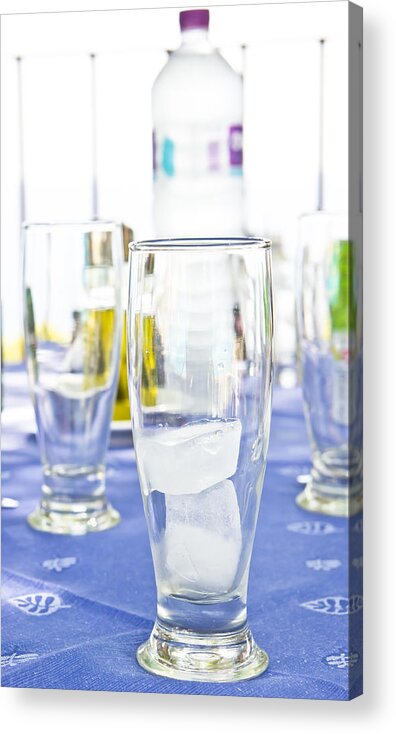 Al Fresco Acrylic Print featuring the photograph Ice in a glass by Tom Gowanlock