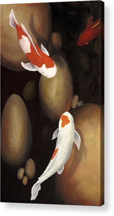 Koi Fish Acrylic Print featuring the painting Koi by Darice Machel McGuire