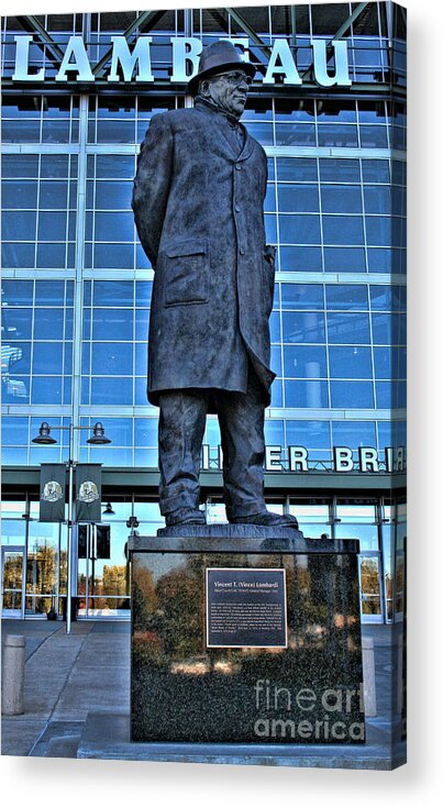 Lambeau Field Acrylic Print featuring the photograph Lambeau Field and Vince by Tommy Anderson