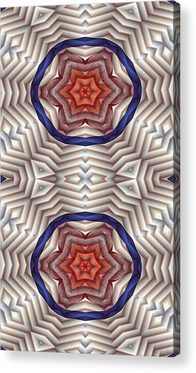 Relaxing Acrylic Print featuring the digital art Mandala 12 for iPhone Double by Terry Reynoldson
