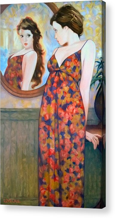 Girl Acrylic Print featuring the painting Nikki by Kevin Leveque