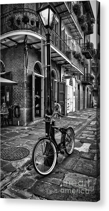 Pirate's Alley Acrylic Print featuring the photograph Pirate's Alley - French Quarter - bw by Kathleen K Parker