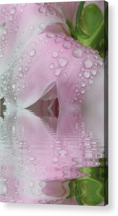 Macro Acrylic Print featuring the photograph Reflected Tears by Barbara S Nickerson