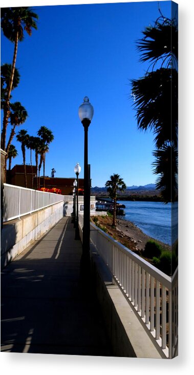 River Walk Acrylic Print featuring the photograph River Walk In Laughlin Nevada by Kay Novy