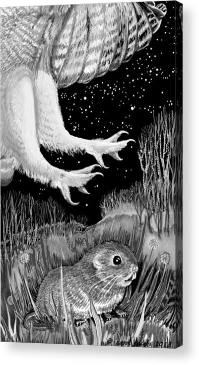 Owl Acrylic Print featuring the digital art Silent Night by Carol Jacobs