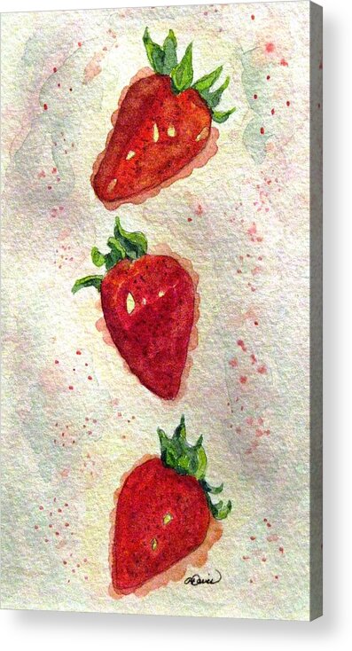 Strawberries Acrylic Print featuring the painting So Juicy by Angela Davies