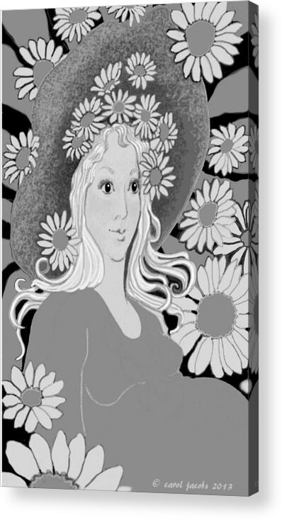 Sunflower Acrylic Print featuring the digital art Summer by Carol Jacobs