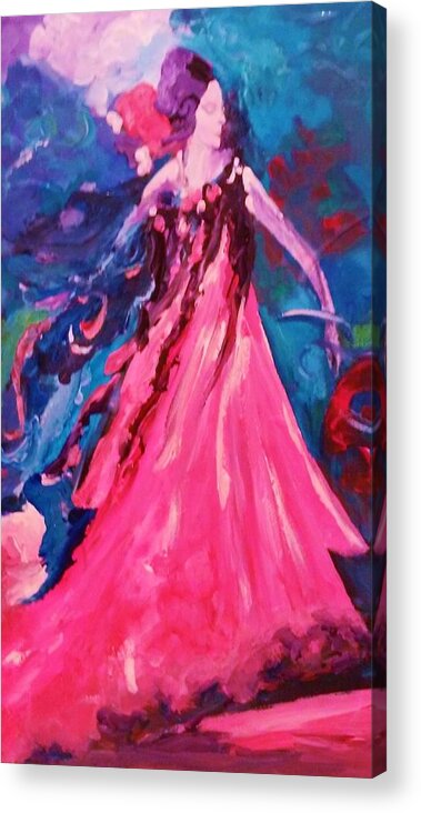 Colorful Art Acrylic Print featuring the painting The Dancer by Ray Khalife