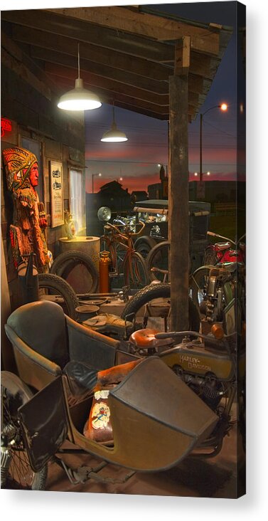 Motorcycle Acrylic Print featuring the photograph The Motorcycle Shop 2 by Mike McGlothlen