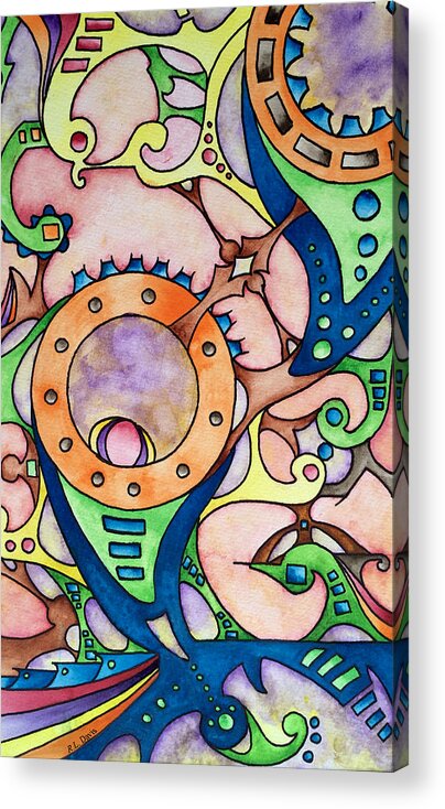 Watercolor Acrylic Print featuring the painting Through the Mirror by Rebecca Davis