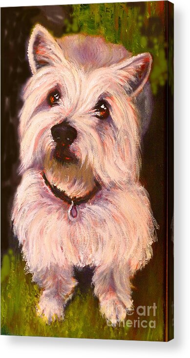 Dog Acrylic Print featuring the painting West Highland Terrier Reporting for Duty by Susan A Becker