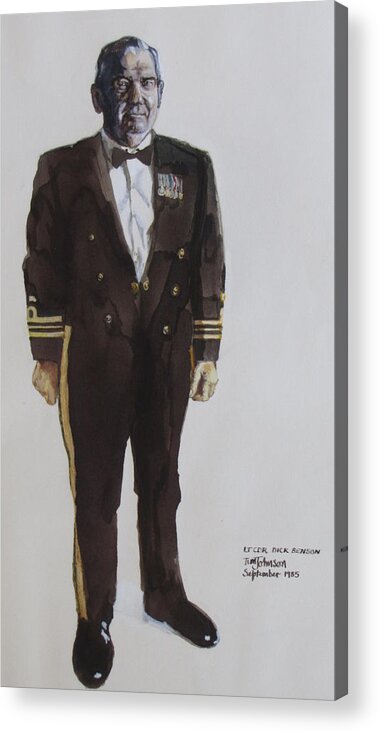 South African Navy Acrylic Print featuring the painting Lt Cdr Dick Benson by Tim Johnson