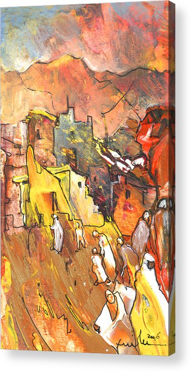 Travel Acrylic Print featuring the painting Morocco Impression 01 by Miki De Goodaboom