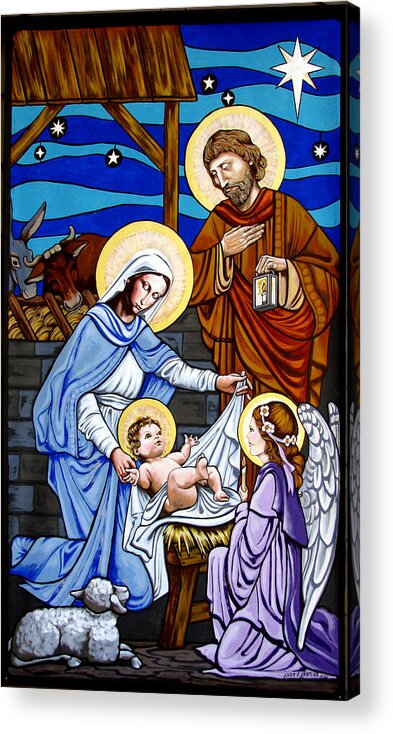 Nativity Acrylic Print featuring the painting Nativity at Valley Ranch by Joan Garcia