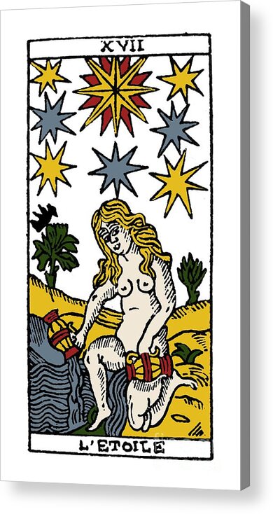 Tarot Card: The Stars. Acrylic Print featuring the photograph Tarot Card The Stars #1 by Granger