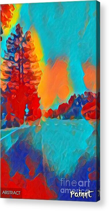 Abstract Acrylic Print featuring the mixed media Abstract sunrise by Steven Wills
