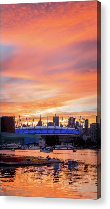 Canada Acrylic Print featuring the photograph BC Place Stadium at Sunset. Vancouver, BC by Rick Deacon