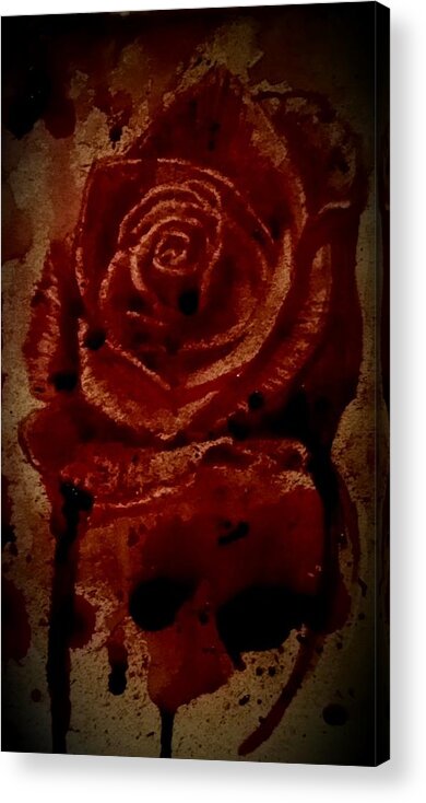 Rose Acrylic Print featuring the painting Blood Rose number 2 by Ryan Almighty