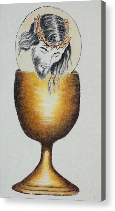 Chalice Acrylic Print featuring the painting Body, Blood, Soul and Divinity by Theresa Cangelosi