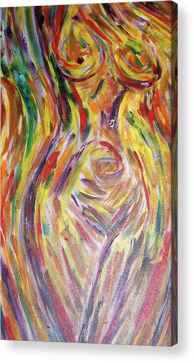 Nude Acrylic Print featuring the painting Electric Nude by Carolyn Donnell