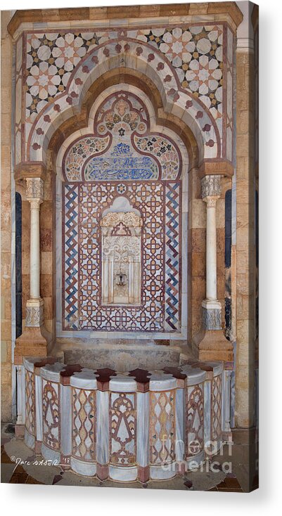 Architectural Acrylic Print featuring the photograph Fountain Wall, Beiteddine Palace, Lebanon by Marc Nader