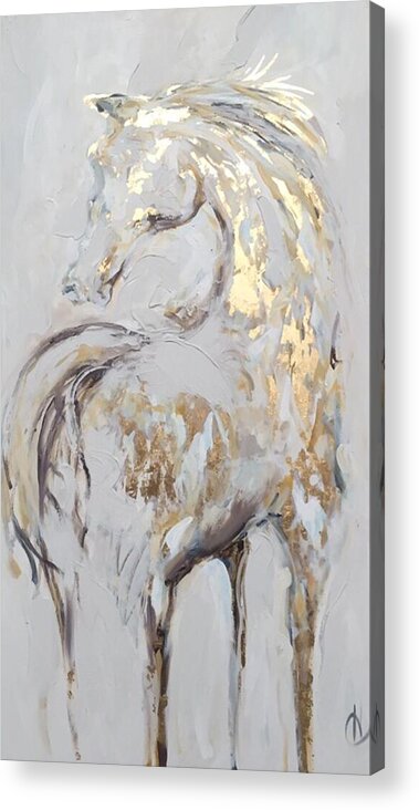 Modern Horse Contemporary Original Equestrian Acrylic Print featuring the painting Grace by Heather Roddy