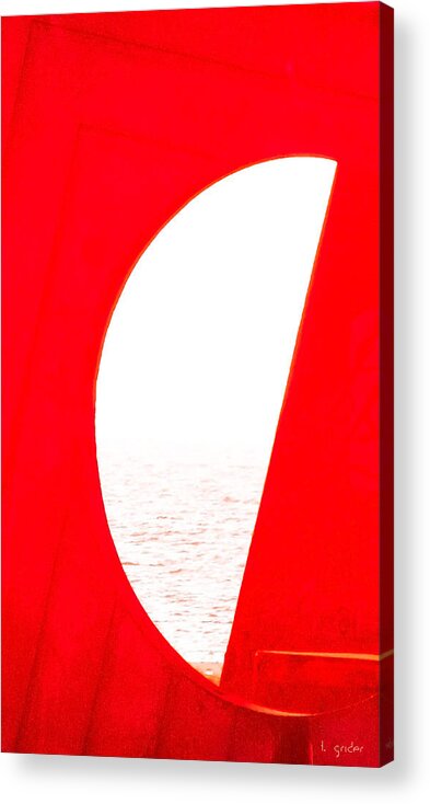 Red Acrylic Print featuring the photograph Half Moon Abstract by Tony Grider