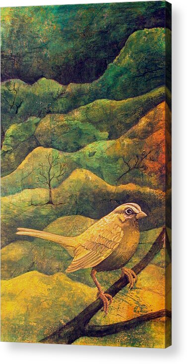 Bird Acrylic Print featuring the painting Journey's End by Sandy Clift