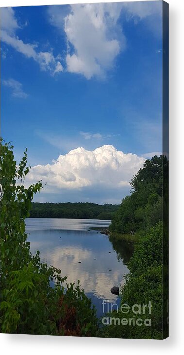 Clouds Acrylic Print featuring the photograph Just Hang On by Dani McEvoy