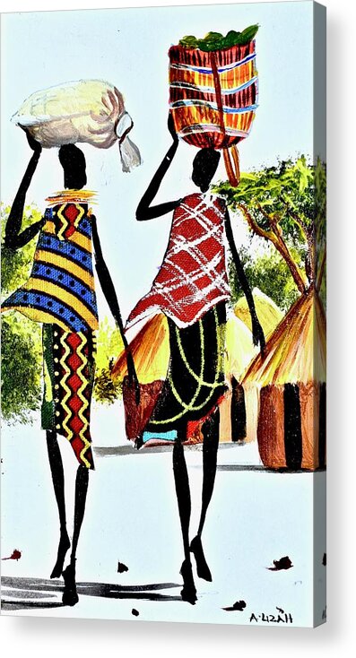African Artists Acrylic Print featuring the painting L-235 by Albert Lizah