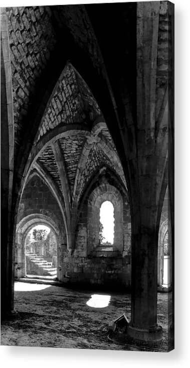 Monochrome Photography Acrylic Print featuring the photograph Light inside the vaults. by Elena Perelman