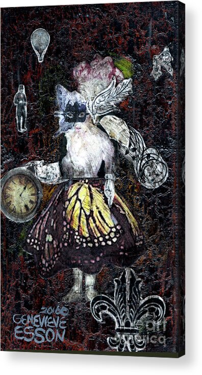 Faerie Acrylic Print featuring the mixed media Steampunk Faerie by Genevieve Esson