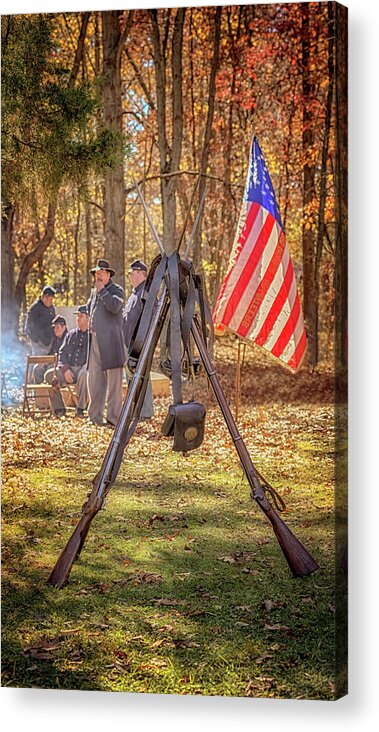 Civil War Acrylic Print featuring the photograph Musket Stand by Susan Rissi Tregoning