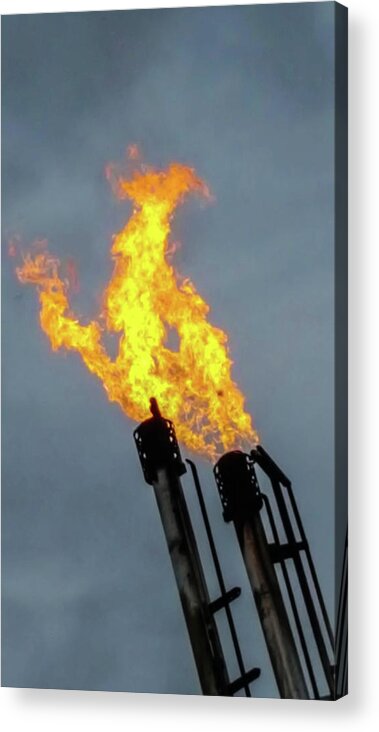 Fire Acrylic Print featuring the photograph Offshore Flames by Britten Adams