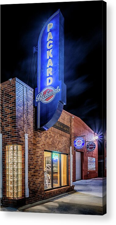 Packard Acrylic Print featuring the photograph Packard Sign by Susan Rissi Tregoning