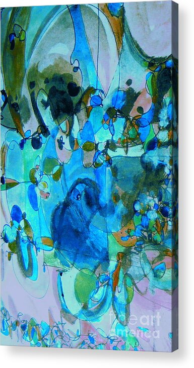 Abstract Bird Motif Painting Acrylic Print featuring the painting Perriwinkle Tribute by Nancy Kane Chapman