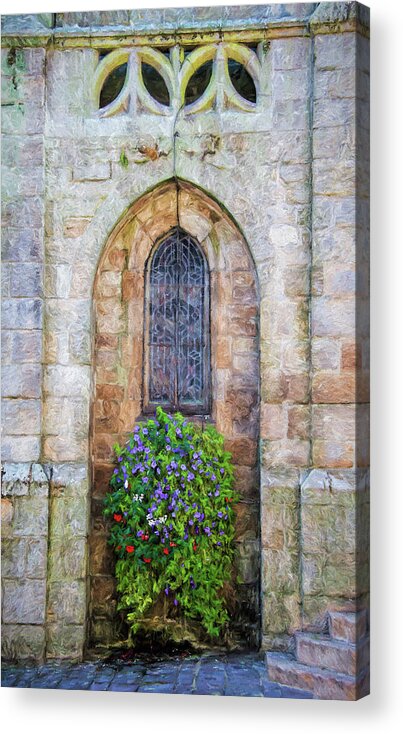 Plumergat Acrylic Print featuring the photograph Plumergat, Brittany,France, parish church window by Curt Rush
