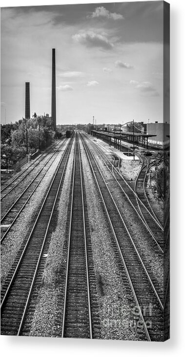 Birmingham Acrylic Print featuring the photograph Rails Through Birmingham by Ken Johnson