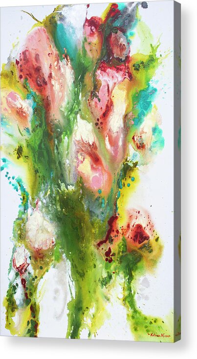 Flowers Acrylic Print featuring the painting Spring by Katrina Nixon